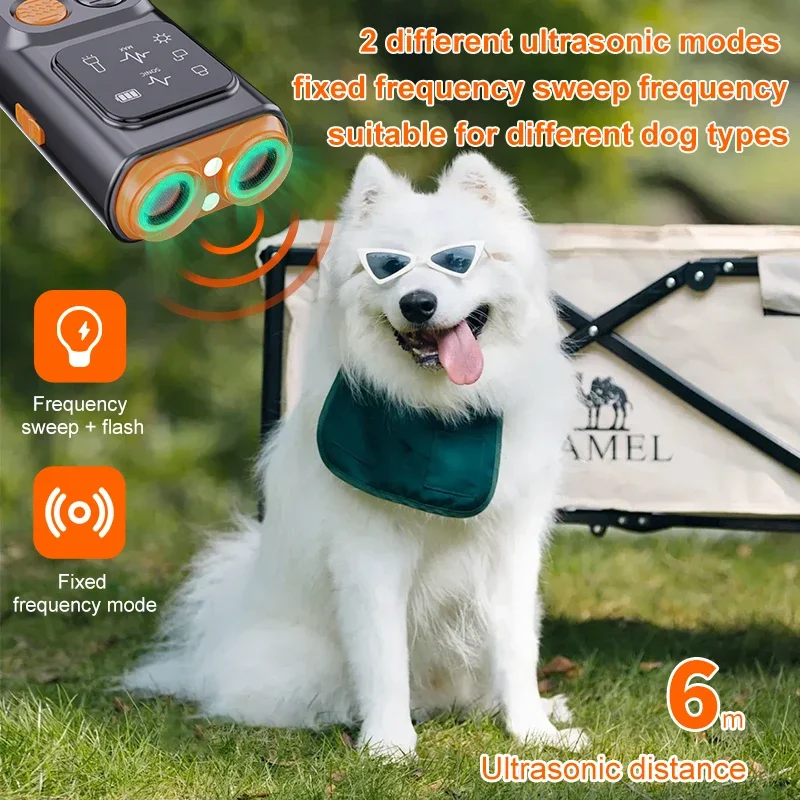 

New Portable Anti Barking Device for Dogs, Indoor Outside Handheld Ultrasonic 32Ft with Flashlight Dog Control Training Tool