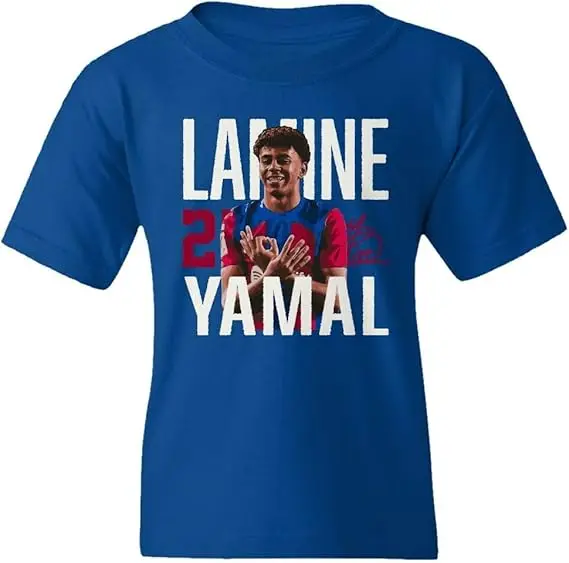 Fußball-inspiriertes Yamal-T-Shirt mit Yamal auf dem Ball, Unisex, Y2K, Yamal-inspirierte Jugend-Fußball-Sportbekleidung für Damen und Herren – Detail 20