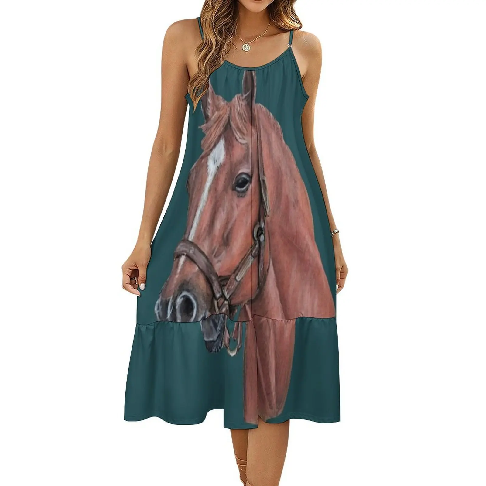 

Big Red Secretariat, Race Horse Suspender Skirt Women"s dresses summer outfits for women 2024