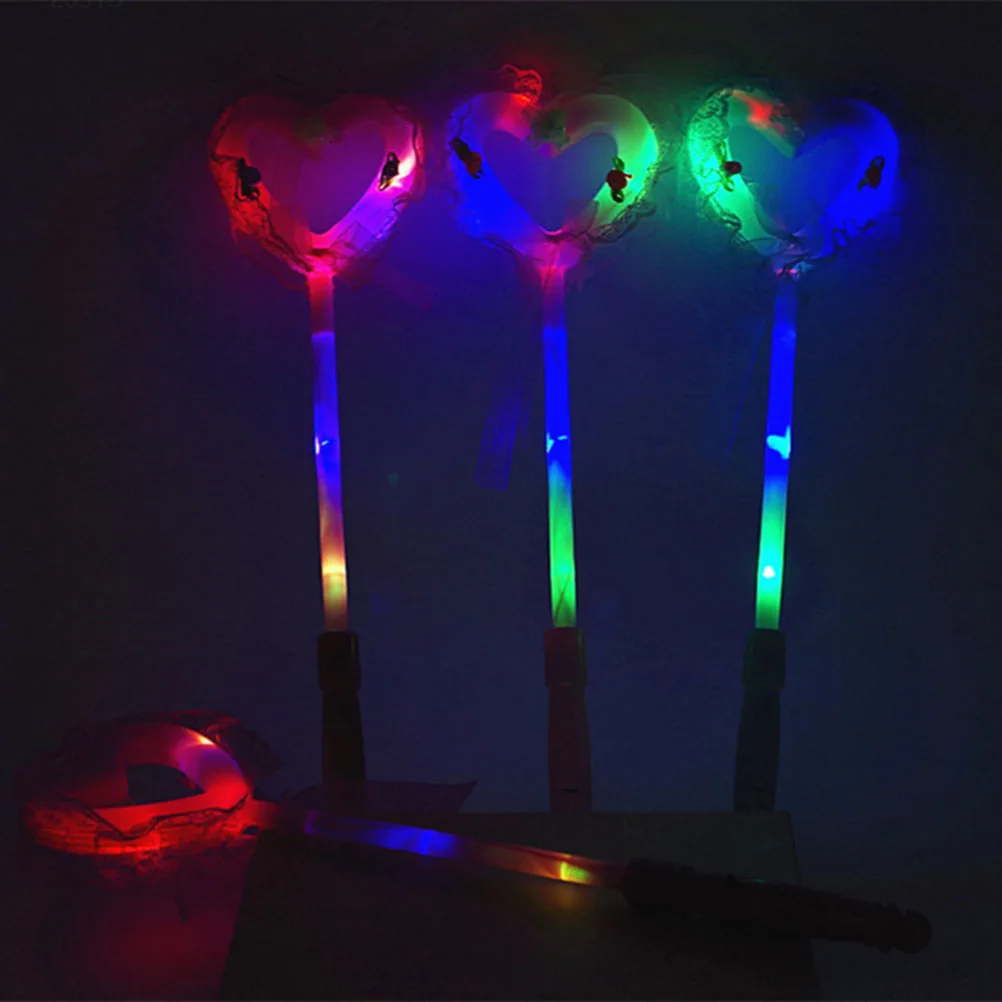 

Heart Shape Flashing Stick Lace Party Supplies Concert Cheering Props Festival Night Light Sticks Hearts Flashing Wand