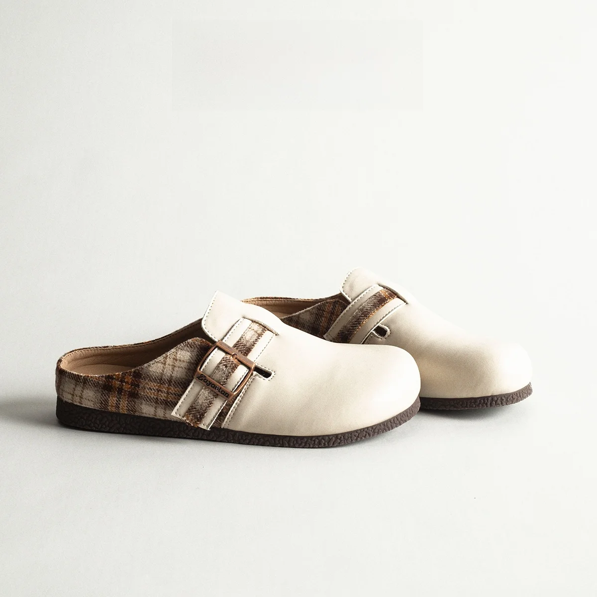 Real Leather Thick Bottom  Women's Summer Outdoor Wear Slip-On Lazy Head Half Slippers Versatile Casual Mules
