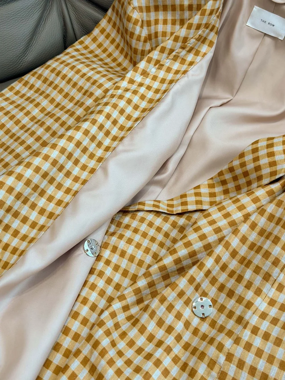 سترة كتان بسيطة وفضفاضة وغير منتظمة وخفيفة الوزن ومسامية ومريحة #4