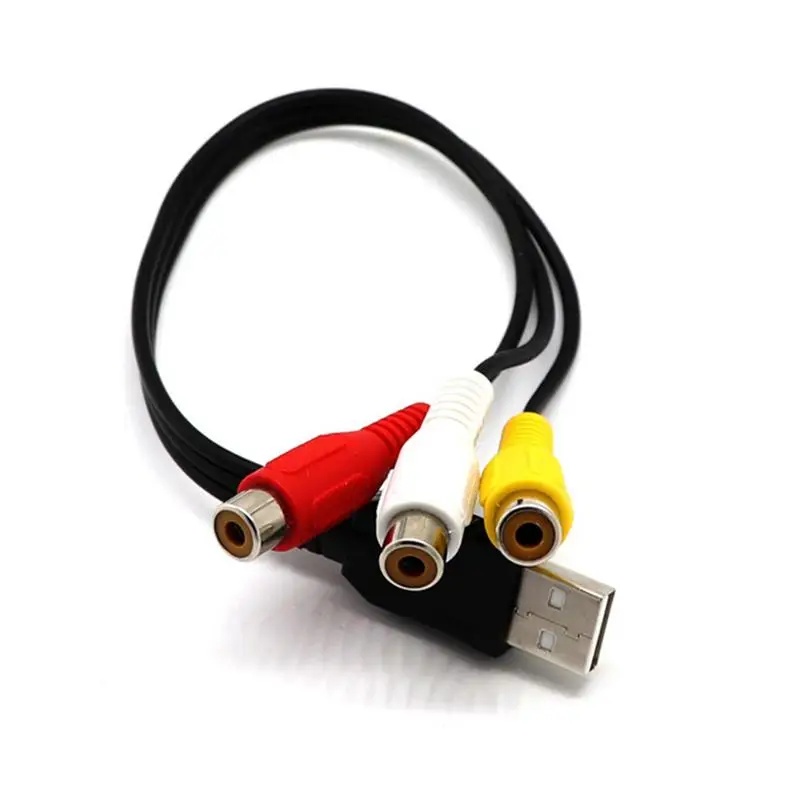 USB męski na 3RCA RGB kobiet AV Audio kabel konwertera kabel USB do 3 rca kabel Adapter