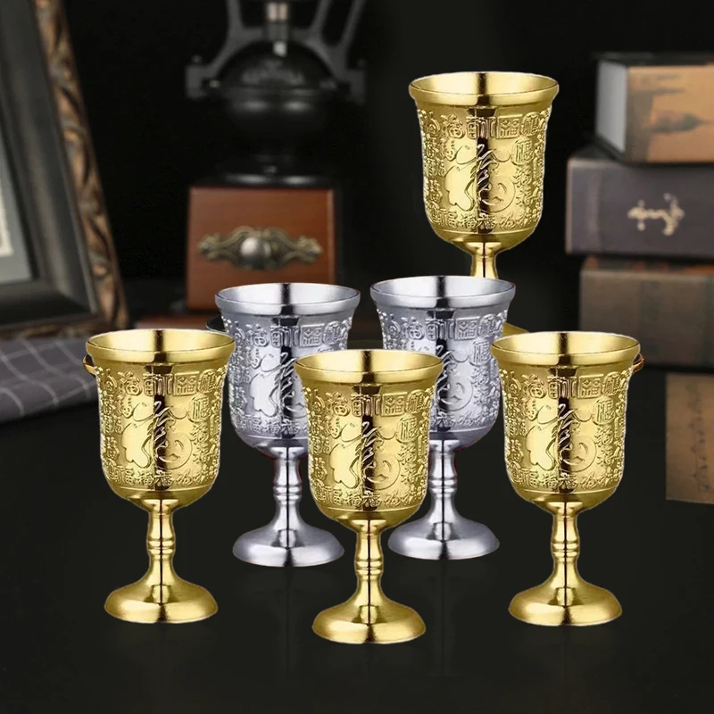 Retro Creative Wine Goblet Elegant Inlaid Gem Wine Cup Goblet Drinkware High Quality Tableware For Family Friend Neighbor Gift