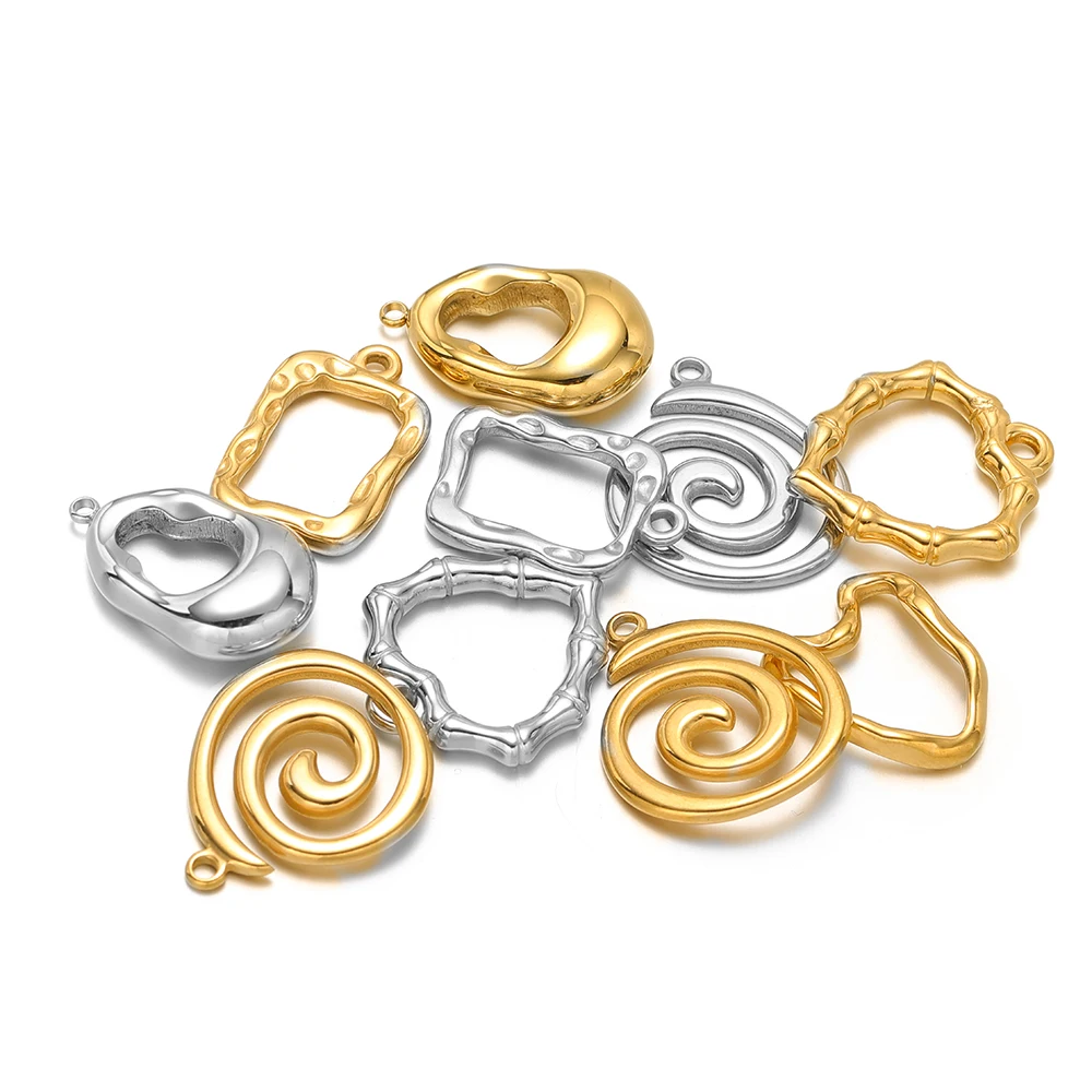 5 Stücke Edelstahl Trendy Metall Herz Charms Goldene Halskette Armband DIY Tropfen Ohrringe Herstellung Anhänger Liefert Zubehör