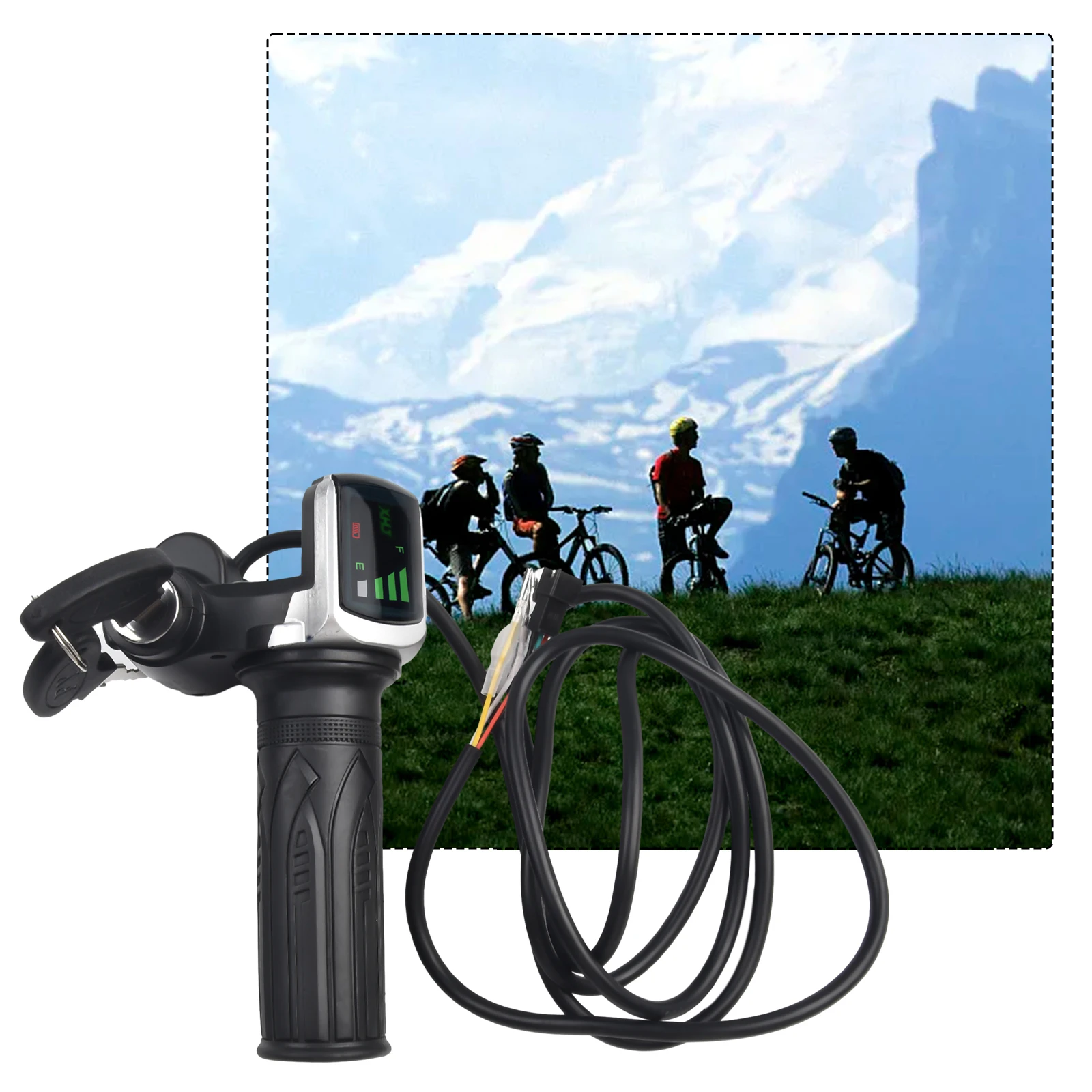 

Grip Handlebar Bicycle Handlebar Bicycle Handlebar LED Display 5pin Electric Scooter ABS + Rubber Bicycle Black E-Bike