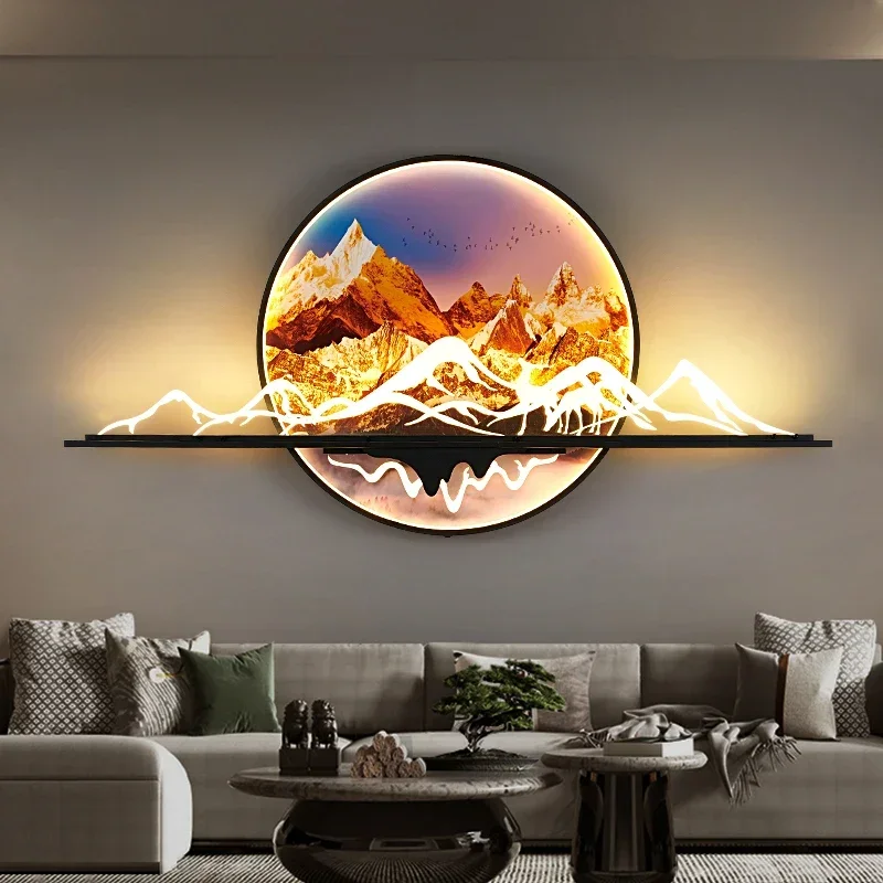 DORIAN Modern Picture Wall Light LED 1 Meter Diameter Landscape Mural Lamp For Home Living Room Study Bedroom Decor Painting