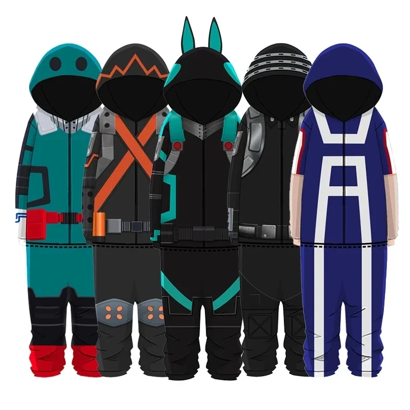 

Костюм для косплея My Hero Academy Izuku Midoriya, одежда для сна, штаны с капюшоном для мальчиков, пижамы, комбинезон, наряд на Хэллоуин
