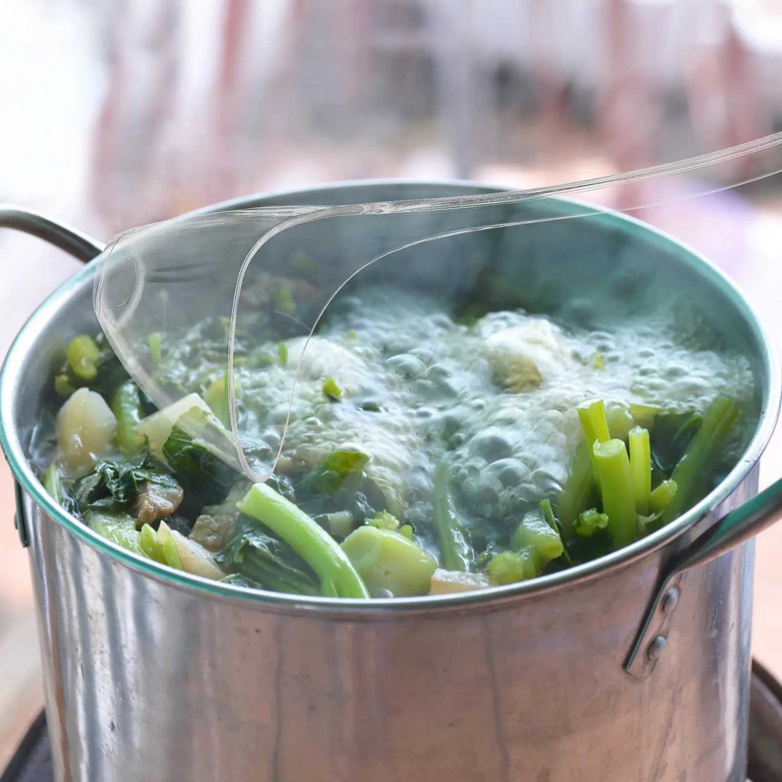 Cuchara para sopa de plástico de primera calidad, ligera pero resistente, con mango largo, para servir en el hogar, restaurantes, catering, sopa, polvo de arroz, salsa