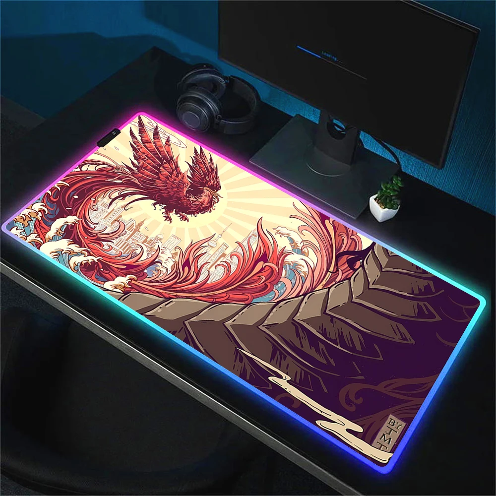 Xxl Mythical Dragon Mouse Pad Gaming Room Decoration Mousepad Rgb PC Gamer Big Totem Mausepad Office Accessories for Desk Mats