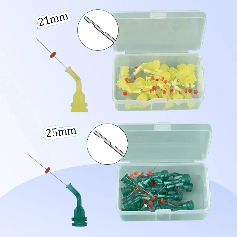 

31G Dental Irrigation Endo Needle Tip Elbow Double Side Hole for Root Canal Cleaning Syringe Anterior Molar Teeth Reusable