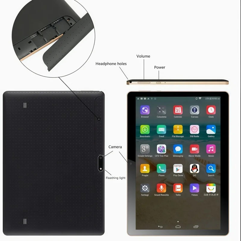 10.1 INCH Android 9.0 Tablet PC T10 RAM 2GB ROM 32GB CPU Processor Quad-core WIFI V9 Dual Camera
