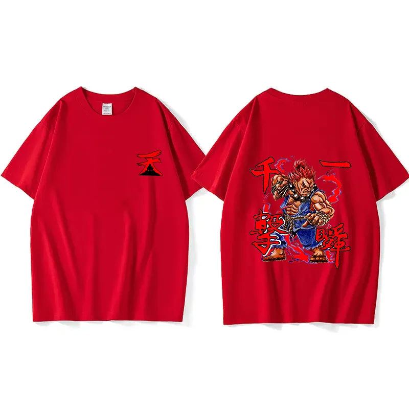 Anime Fighting Stars Akuma Gouki T-shirt Couple student street sports casual T-shirt