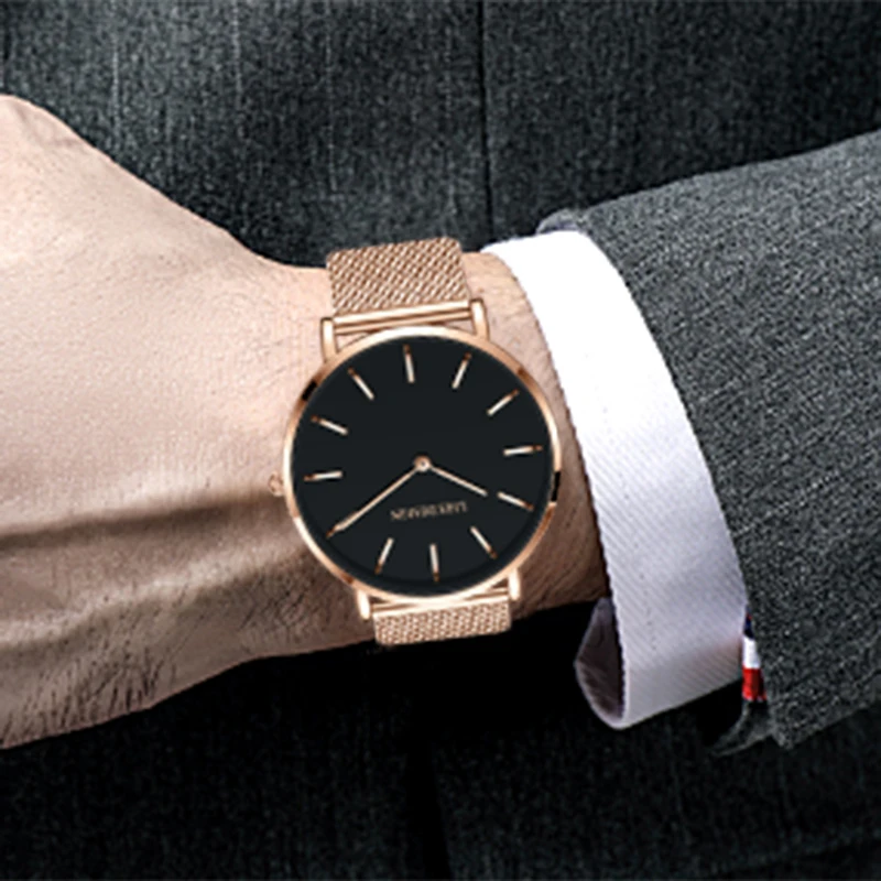 นาฬิกาข้อมือแฟชั่นหรูหรา LIGE สำหรับผู้ชาย ดีไซน์เรียบง่าย ตัวเรือนบางเฉียบ สไตล์ลำลอง สปอร์ต กันน้ำ สายสแตนเลส ควอตซ์ นาฬิกาผู้ชาย Reloj Hombre