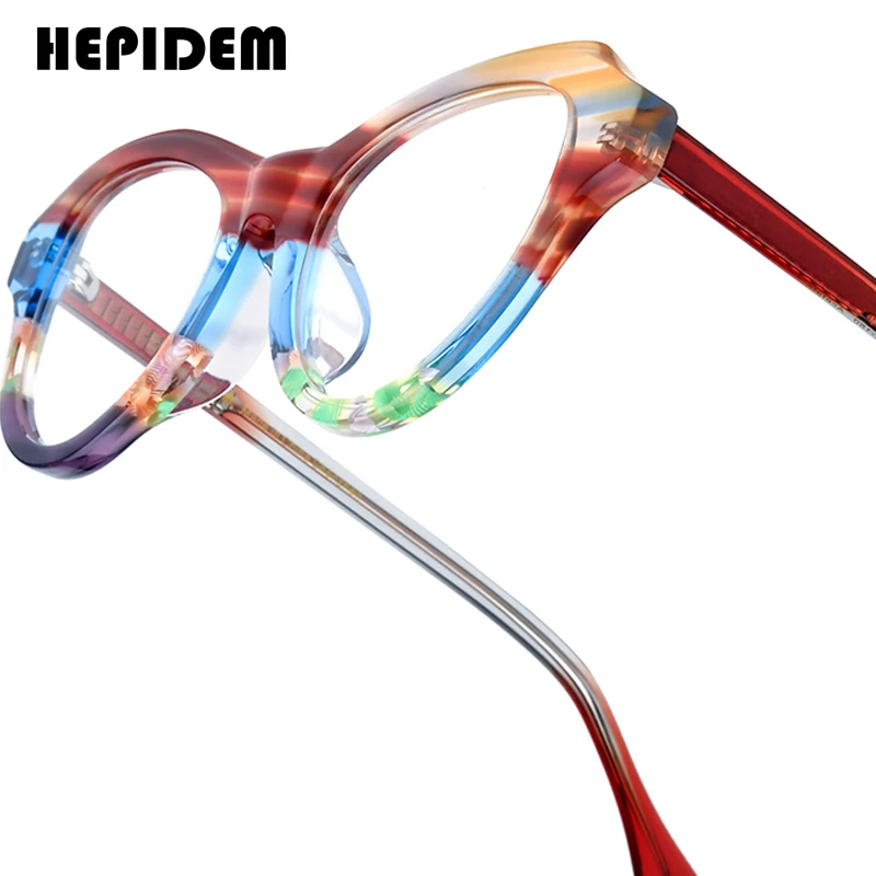 HEPIDEM Acetate Glasses Frame Women New Luxury Brand Design Cat Eye Eyeglasses Japanese Handmade Cateye Transparent Eyewear 9380