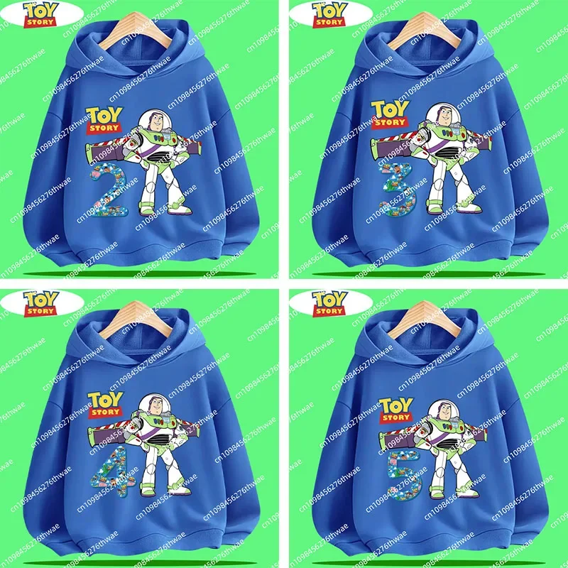 

2025 New Toy Story 1 - 12 Years Old Disney Series Children's Hooded Sweatshirt with Cartoon Print Boys' and Girls' Casual Top
