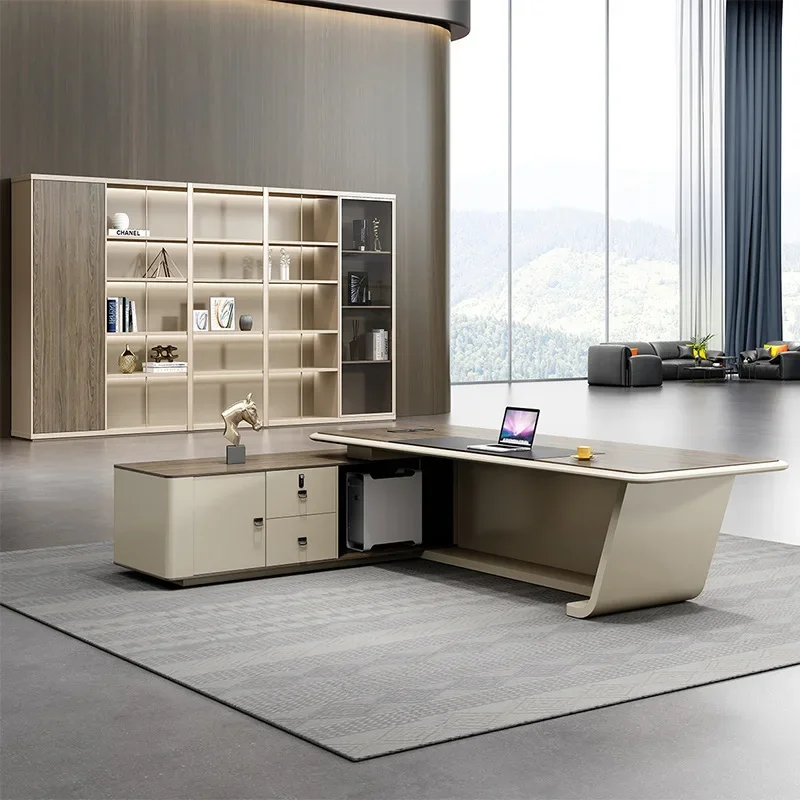 Office desk modern minimalist office light luxury atmosphere desk executive desk