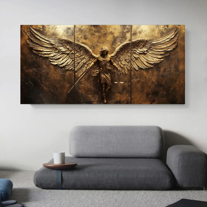 Vintage Warrior Saint Michael The Archangel Bible Verse Catholic Poster Canvas Painting Wall Art Pictures Home Interior Decor