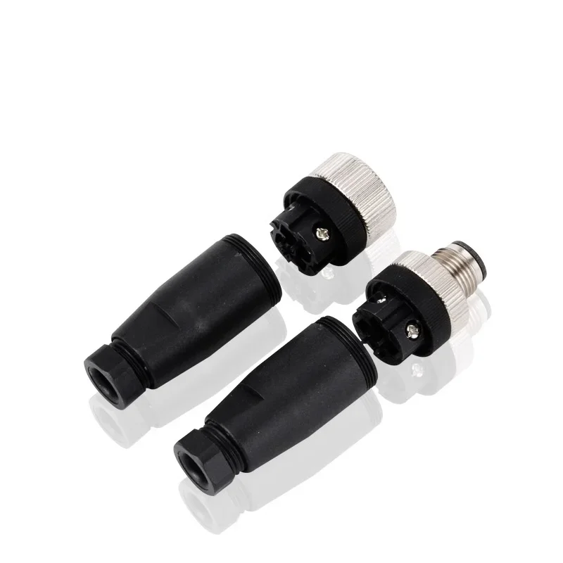 M8 3/4/5/6/8PIN Sensor Connector Waterproof Male&Female Plug Straight Angle Threaded Coupling Panel Mount Flange Socket