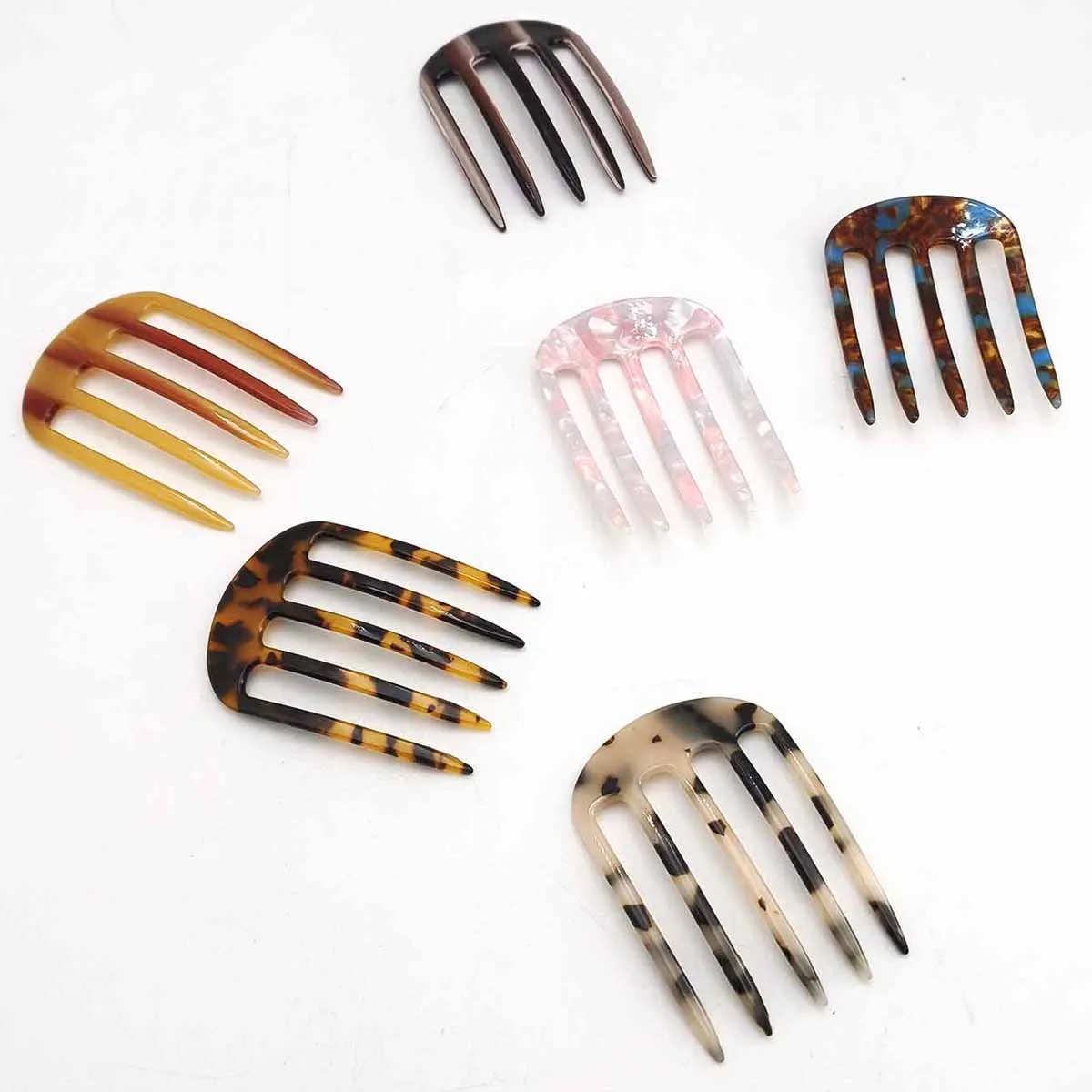 1/3 Stück Essigsäure-Haargabeln mit fünf Zähnen, U-förmige Haarkämme, Dutt-Haarnadeln für Damen und Mädchen, Haaraccessoires – Detail 2