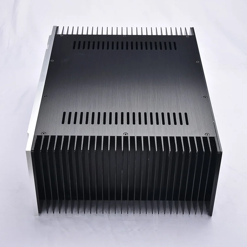 Einfache pass stil panel Aluminium Power Verstärker Chassis AMP Gehäuse DIY Box mit doppel seite kühlkörper 4312