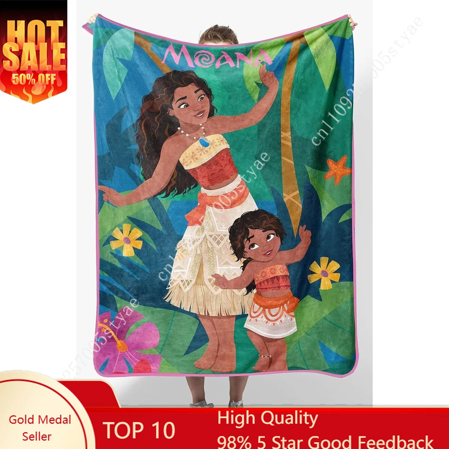 

Moana Blankets Disney Cartoon Plush Blanket Soft Indoor Decoration Adult Child Holiday Party Gifts Warm Boy Girl Custom Quilt