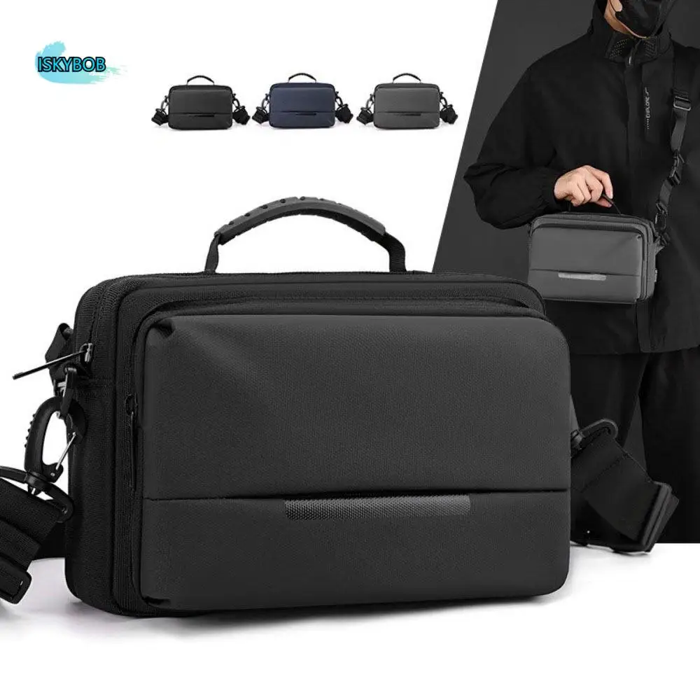 

Waterproof Man Crossbody Bag Large Capacity Multi-Pockets Shoulder Nylon Bag Multi-functional with Handle Business Chest Bag