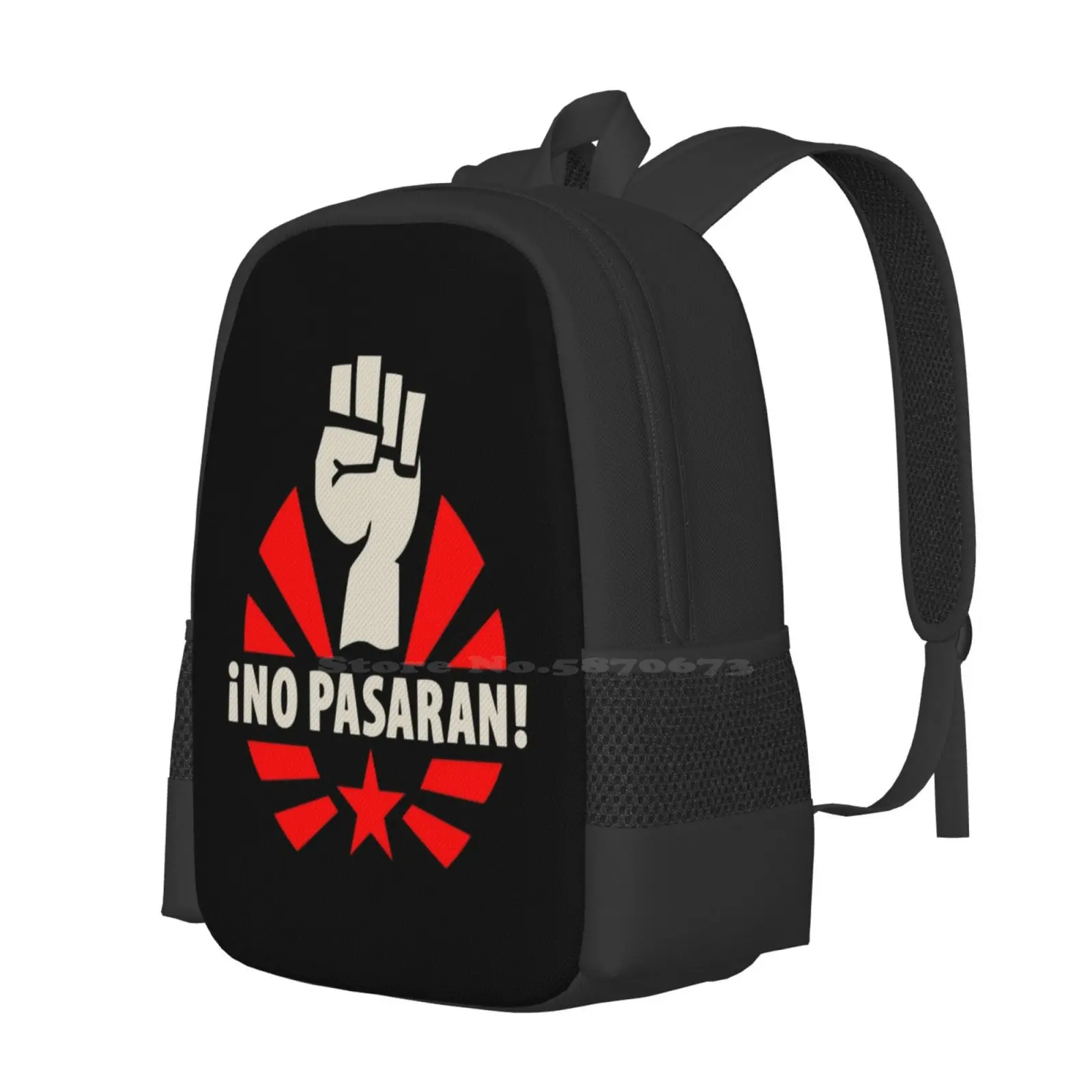 Revolucionário Raised Fist e Red Star Backpack, Bolsas de moda, No Pasar Fist, Venda quente