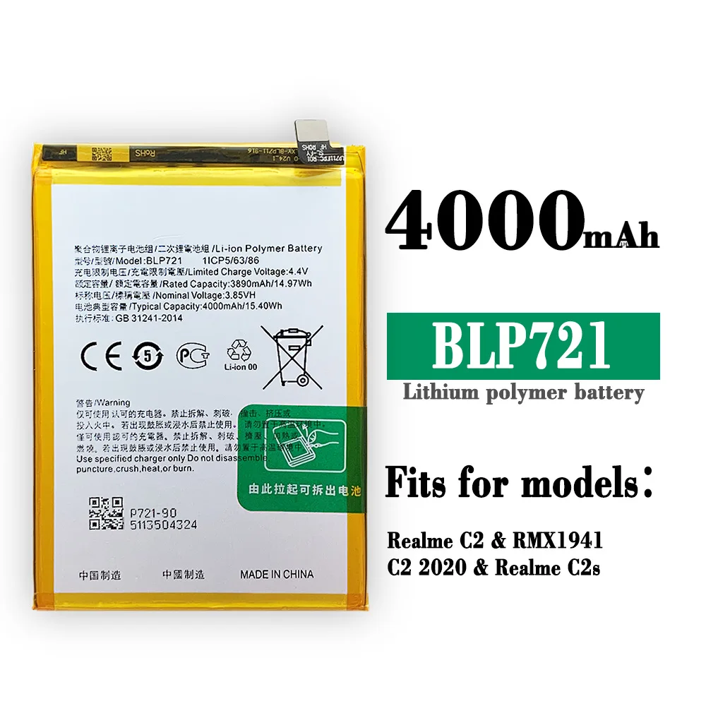 

BLP721 Replacement Battery For OPPO RealmeC2 Mobile Phone BLP721 Built-in New Electric Board Large Capacity Battery