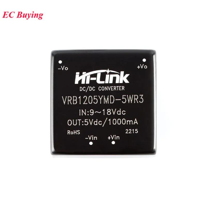 5W DC DC 12V to 5V 1000mA HLK-5D1205 HLK-VRB1205YMD-5WR3 DC-DC Isolated Non Regulated Converter Power Supply Module