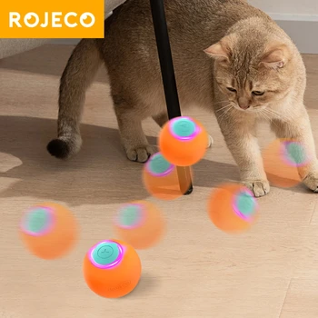 ROJECO 스마트 반려동물 장난감, 고양이 바운싱 볼, 자동 롤링 볼, 인터랙티브 트레이닝, 자가 이동 전기 장난감, 반려동물 액세서리  Best5