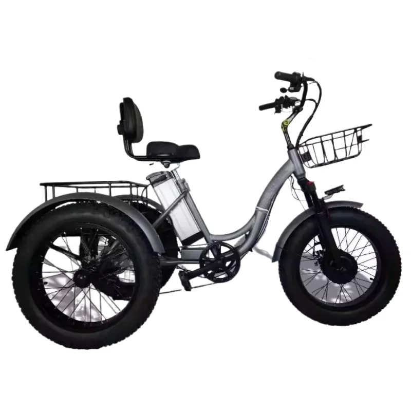 

Fat Tire 20-inch Lithium Battery Tricycle Snow Tire Pedal Power Tricycle Rough Tire Disc Brake Electric Processing