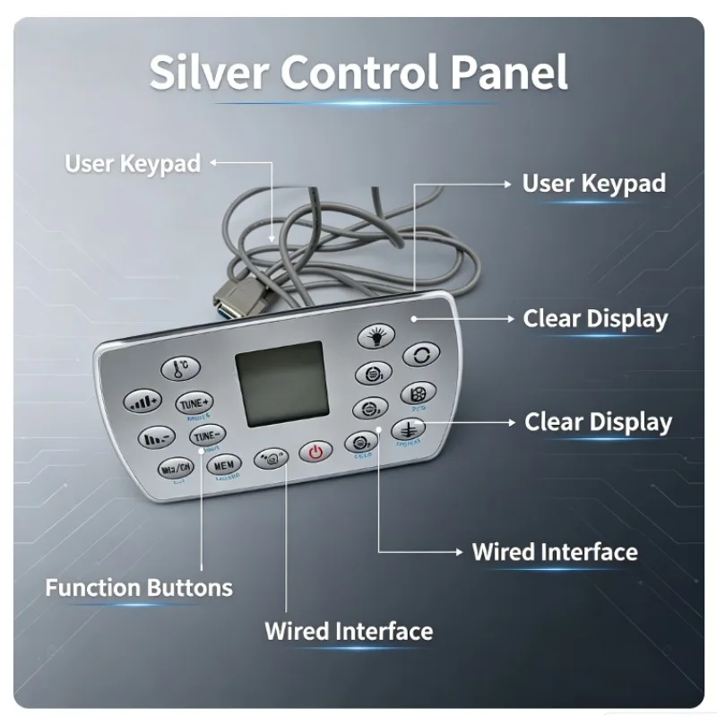Spa Control Panel Assembly Digital Display Replacement for Massage‑Tank Circuit‑Box Repair Pool‑Side Mechanical Hardware