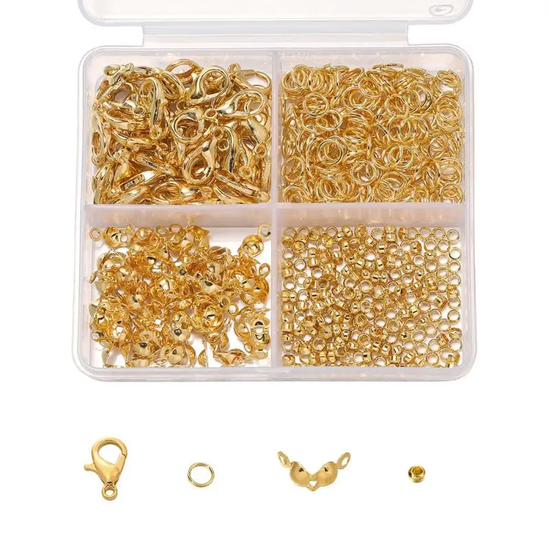 500 Stück/Box Schmuckherstellungsset, Karabinerverschlüsse & Biegeringe mit Box für DIY-Ketten, Halsketten, Armbänder, Fußkettchen, Zubehör, Verbindungsstücke – Detail 17