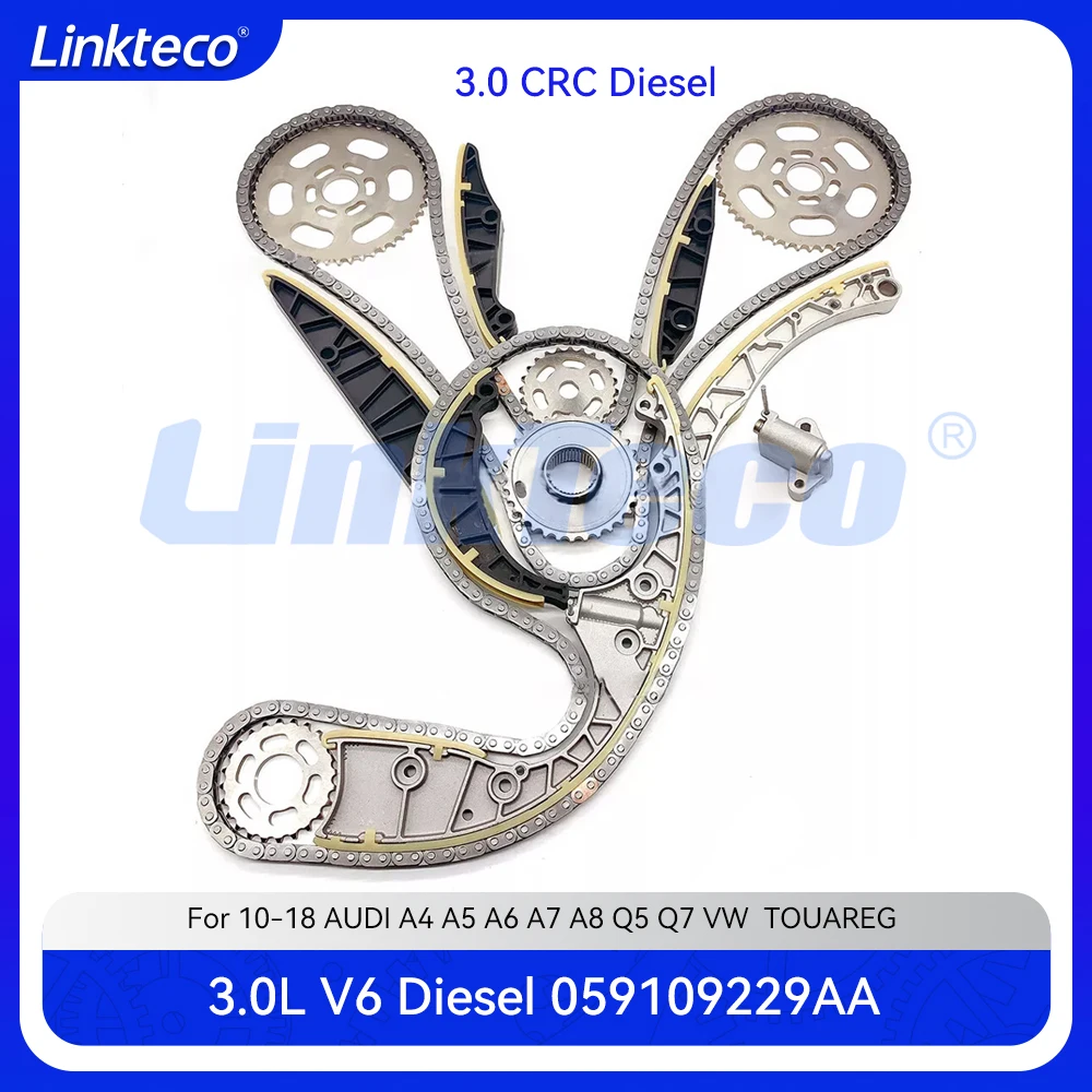 

Комплект цепи ГРМ деталей двигателя подходит для 3.0 T L V6 Diesel CRC CLA CDU для 10-18 AUDI A4 A5 A6 A7 A8 Q5 Q7 VW TOUAREG 3.0L 059109229AA