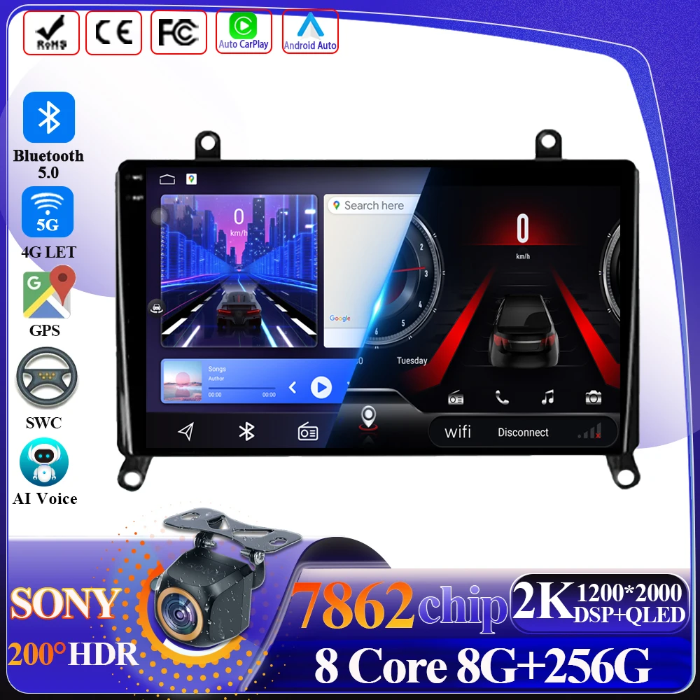 Carplay Wireless Android For Toyota Hiace H300 VI GranAce I 2019-2022 Car Radio Multimedia Video Player 5G Wifi Touch Display