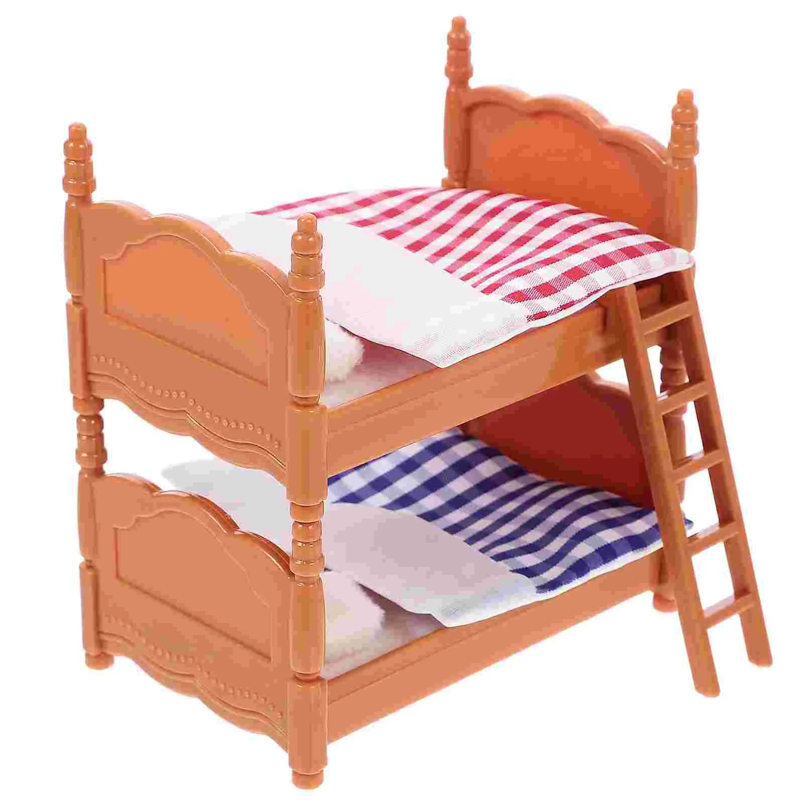 Giocattoli per case delle bambole Ornamento per letto a castello Mini accessorio per la camera dei bambini in miniatura