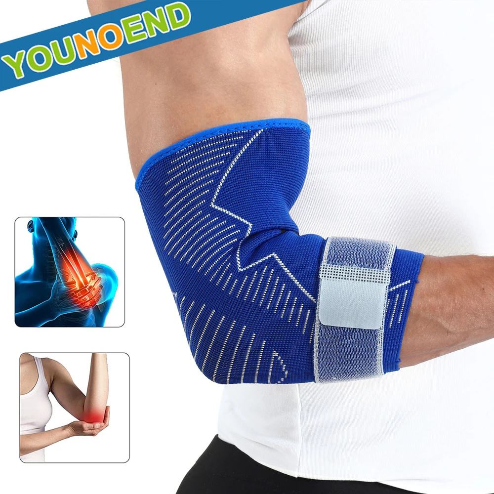 Sports Elbow Compression Support Sleeve Elastic Breathable Arm Brace for Tendonitis Arthritis Tennis Golf Workouts Weightlifting