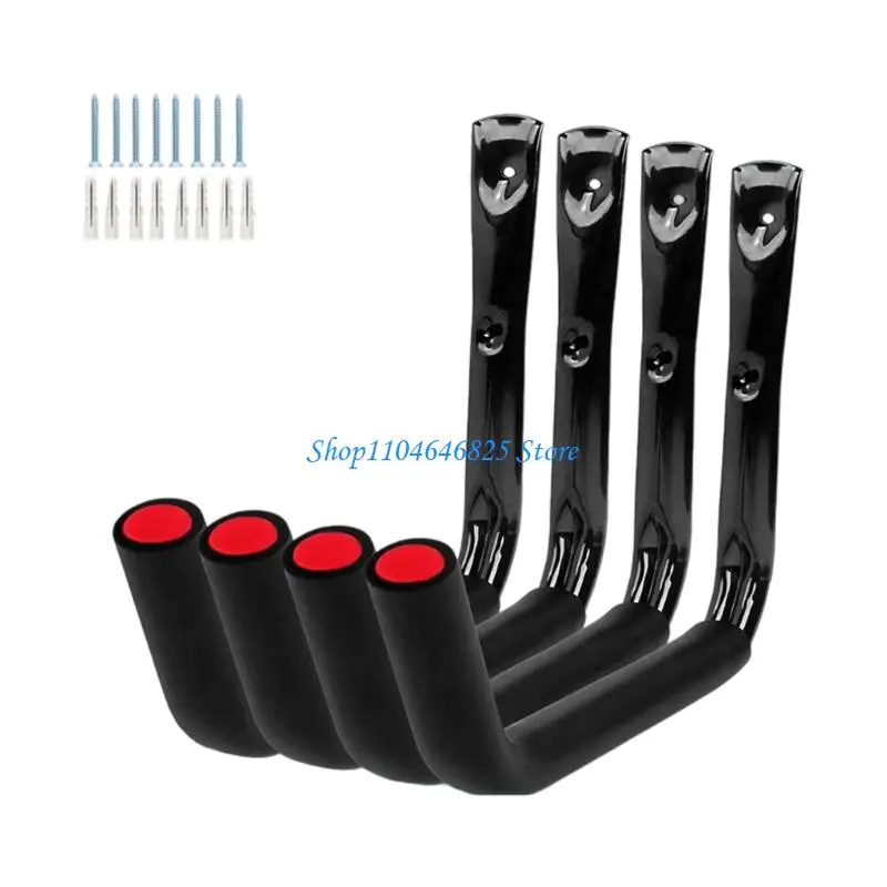 

4Pcs High Capacity Wall Mounted Hooks Perfect For Storing Bikes Tools Canoes Garage Items
