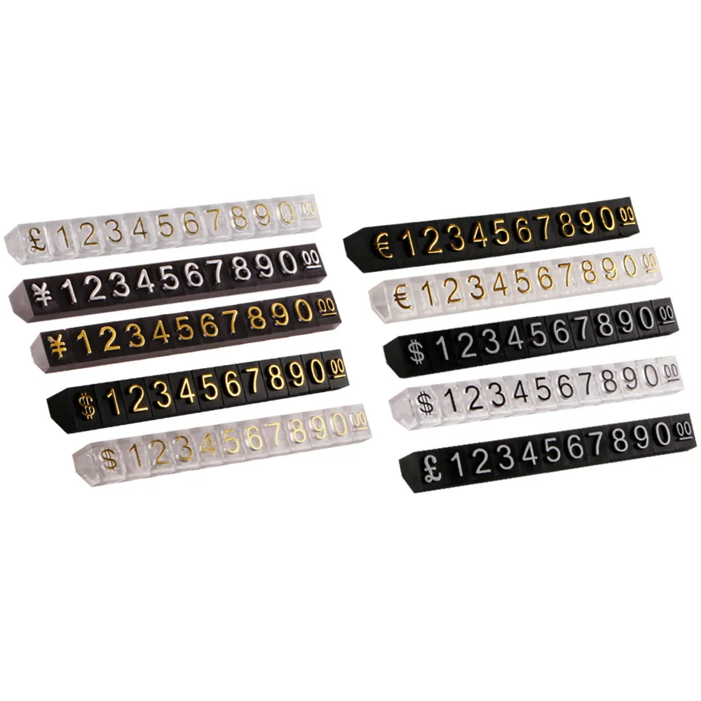 Black Pricing Tag Display Jewellery Tags Price Cube Kit Gold