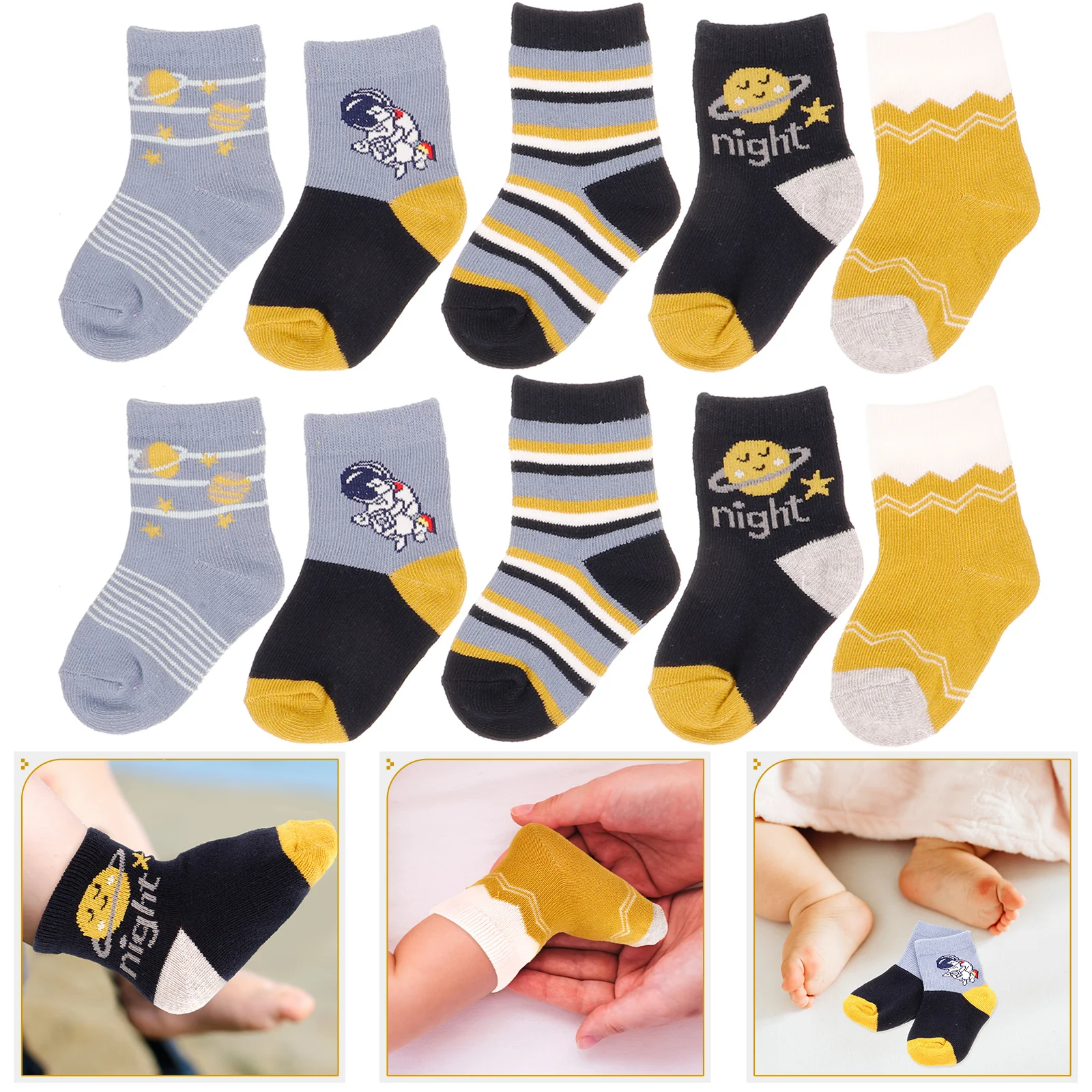 

5 Pairs Baby Socks Toddler Cotton Short Cute Kids Socks for Boys Girls Japanese Korean Style Soft Comfortable Infant Sock