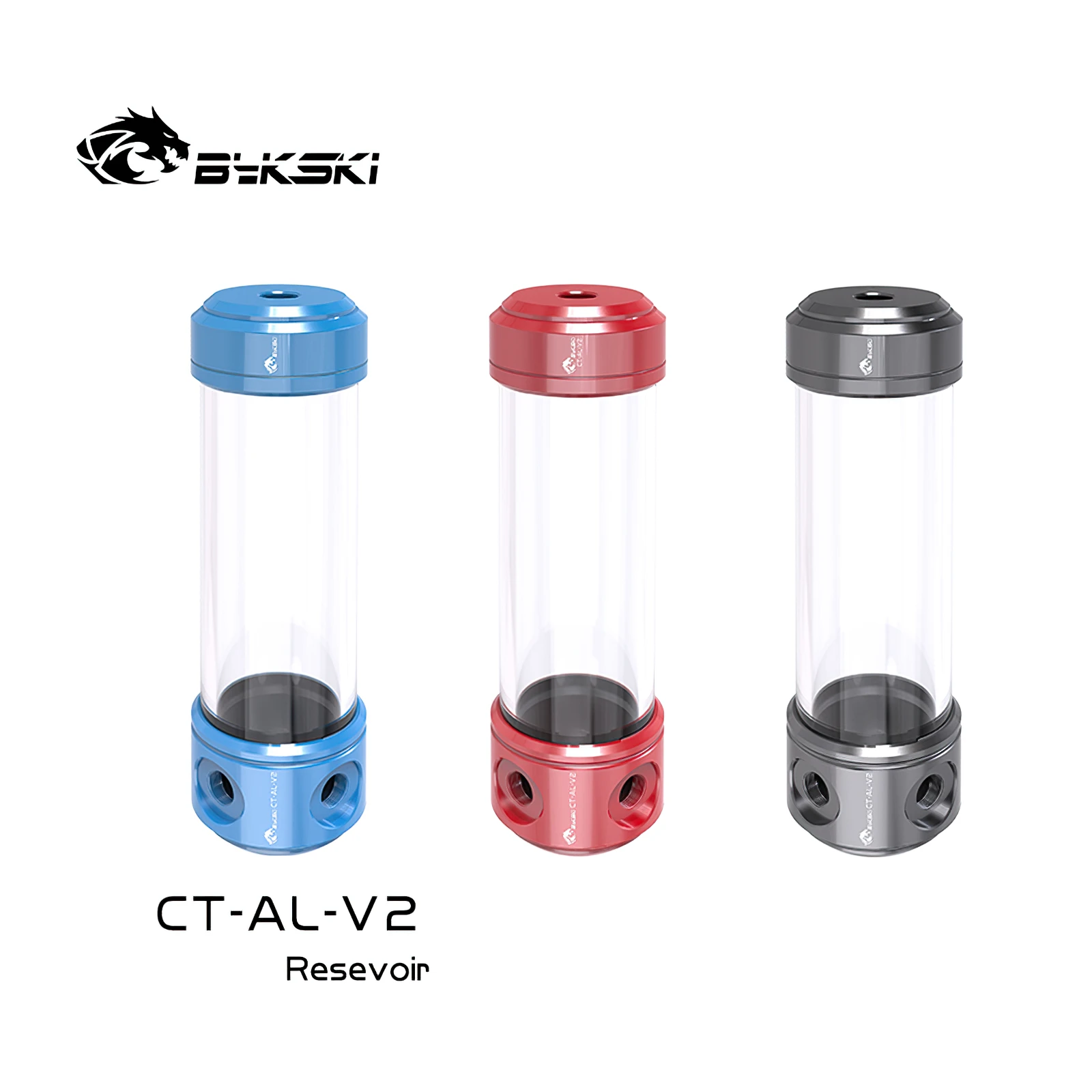 Bykski CT-AL-V2 50mm Metal Cap Acrylic Transparent Reservoir Tank 200mm