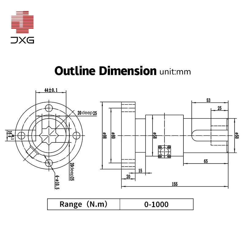 0-200Nm Non-Continuous Torque Load Cell IP65 for Dynamic/Static Testing & Automation Systems