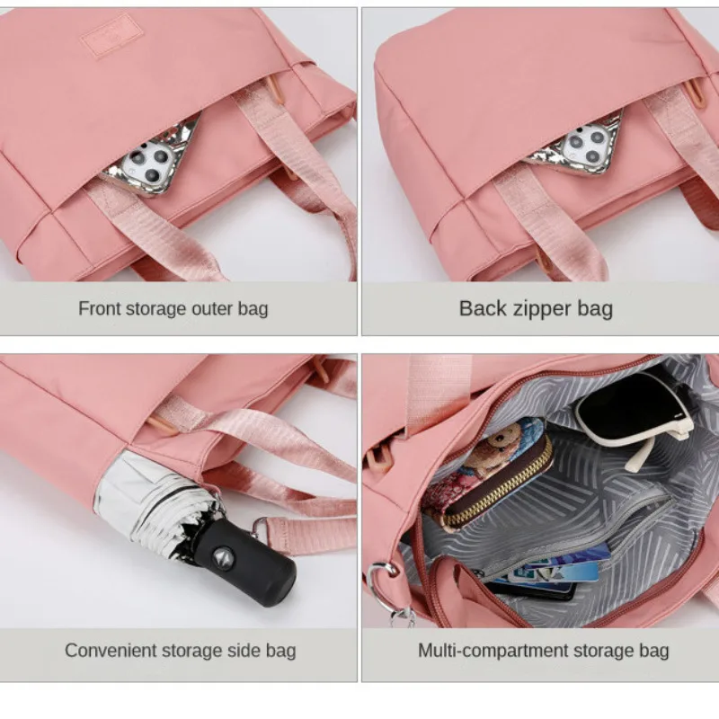 Nylon Women\'s Large Capacity Tote Bag 2024 New Lightweight Handheld Bag Trendy Casual Handheld Lunch Bag Designer Bag