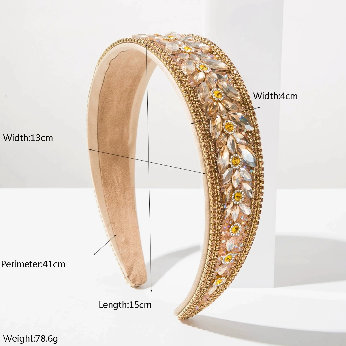 Women's Vintage Baroque Wide Hairband, Sparkling Rhinestone Headband, Elegant Hair Accessories for Banquet Wholesale