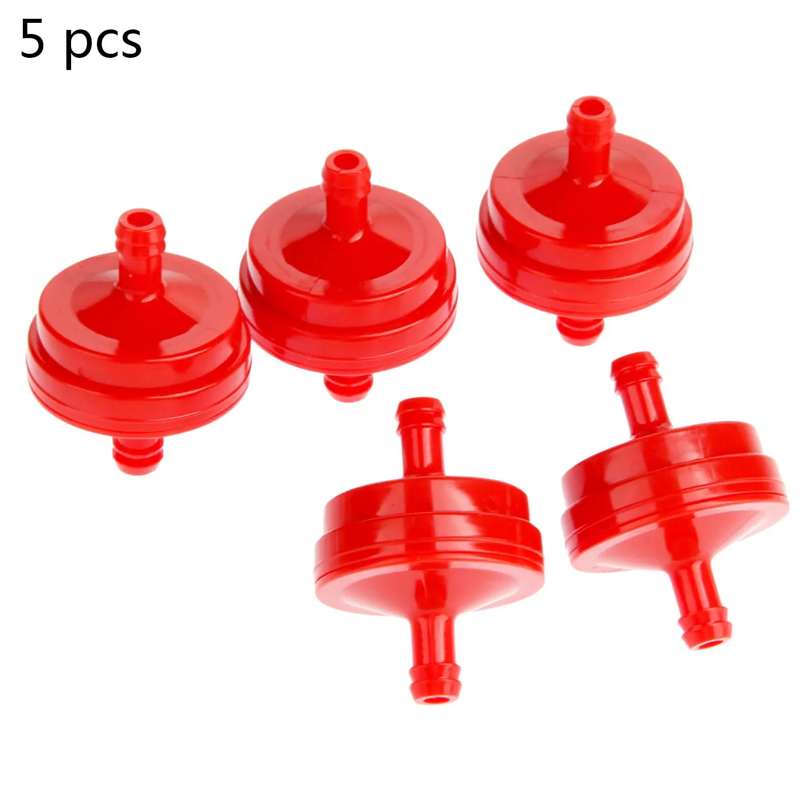 DRELD 5 Pcs Lawn Mower Plastic Red Inline Fuel Filter for Briggs and Stratton 298090 298090S In Line Fuel Filter Lawn Mower Red