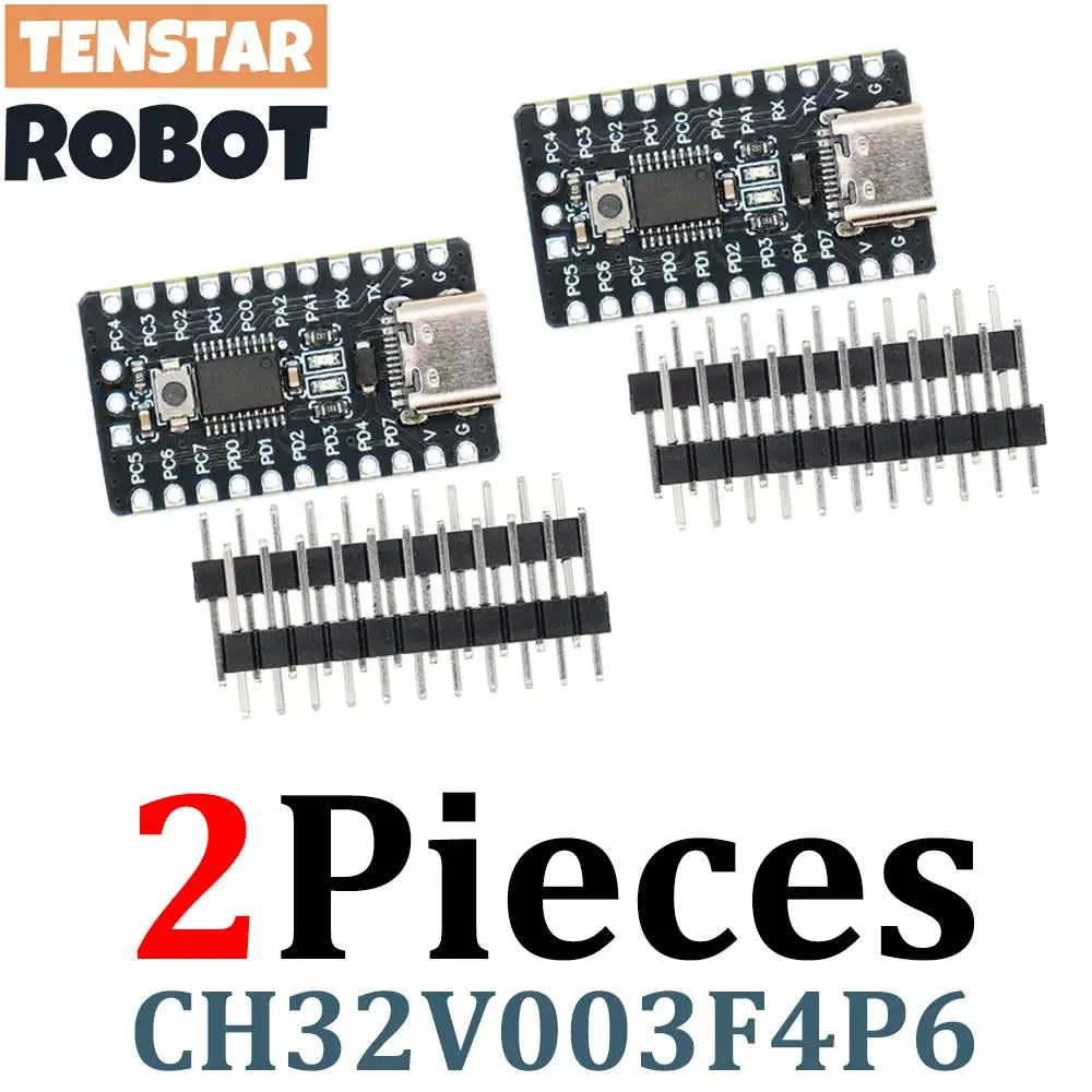 TSTARDEV 2 stks Zwart CH32V003 Development Board Minimale Moederbord Core Board RISC-V CH32V003F4P6 Microcontroller Module
