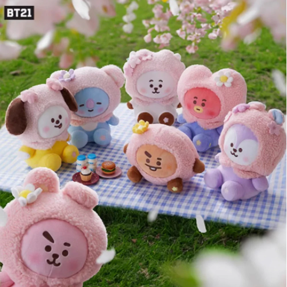 

10/20cm BT21 Pink Sakura Series Plush Doll Pendant Mini Kawaii Keychain Toy Bag Accessories Cartoon Key Chains Birthday Gift