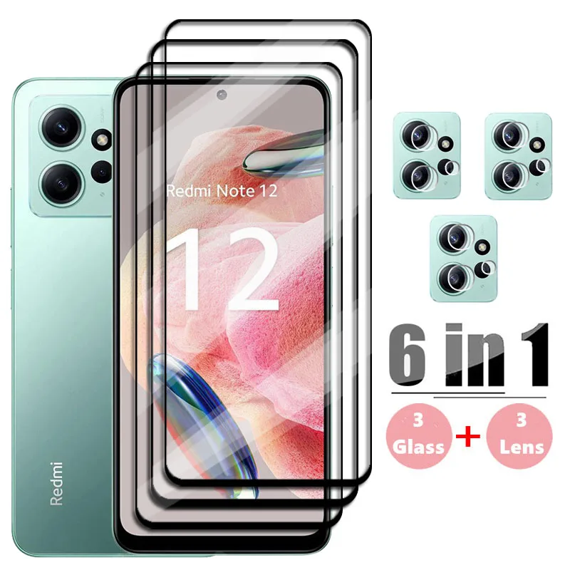 Xiaomi Redmi Note 12 Screen Protector Tempered Glass Redmi Note 12 Glass Protective Phone Lens Film Redmi Note 12 کے لیے