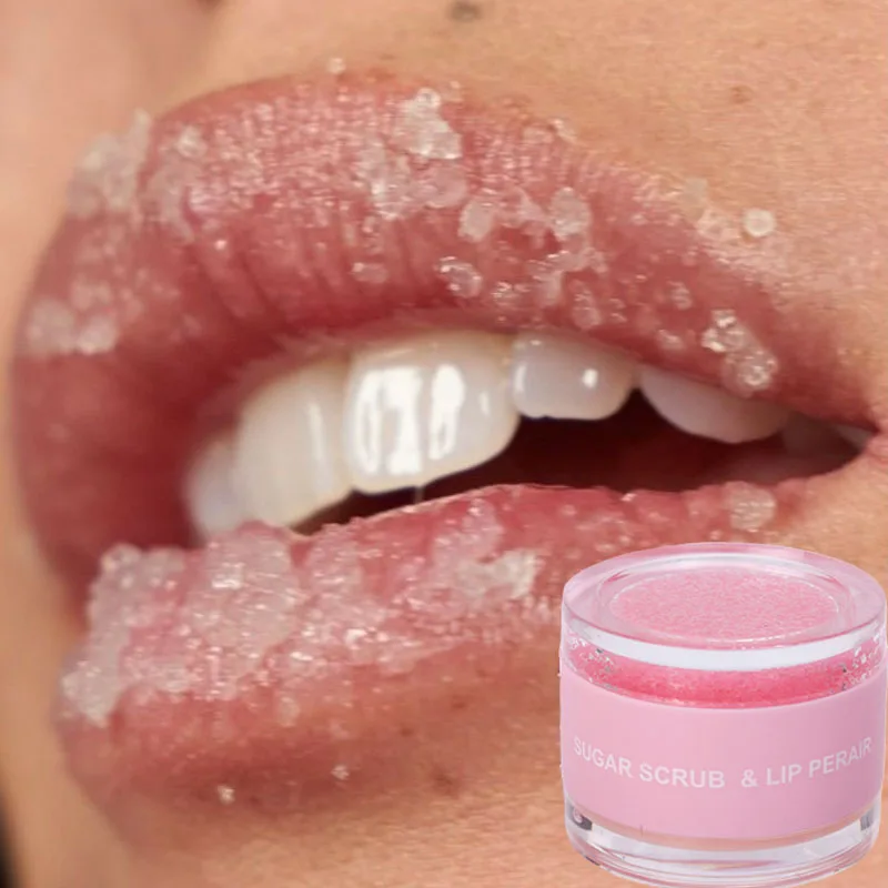 Crema exfoliante labial 2 en 1, mascarilla hidratante para el cuidado de los labios, aclara las líneas de los labios, elimina la sequedad de la piel muerta, maquillaje